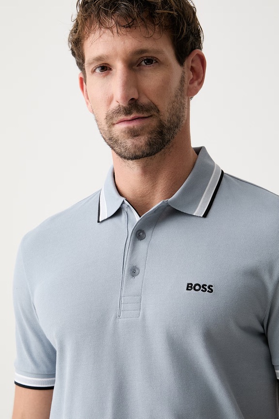 BOSS Green polo bărbătesc din bumbac Paddy albastru 50469055