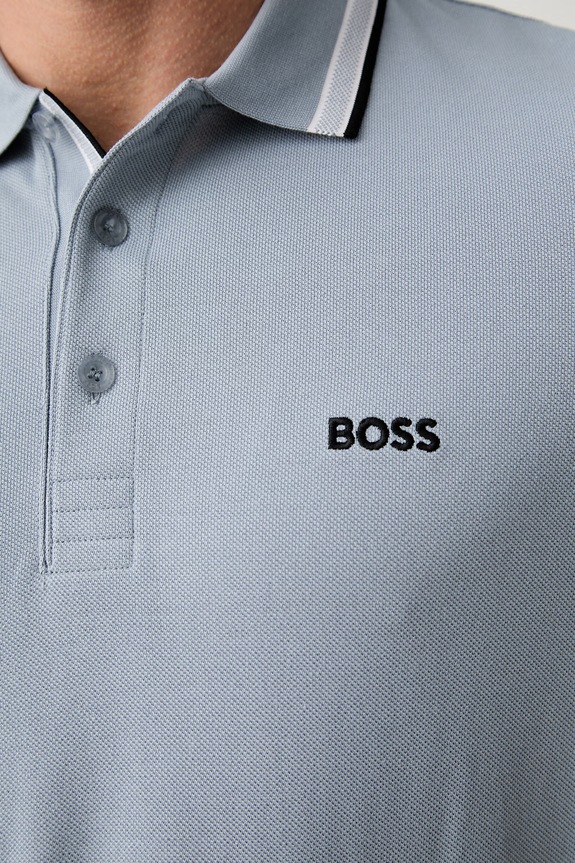 BOSS Green polo bărbătesc din bumbac Paddy 50469055 albastru
