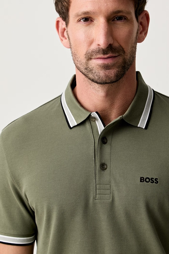 BOSS Green polo męskie bawełniane Paddy zielony 50469055