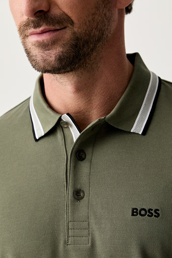 BOSS Green polo męskie bawełniane Paddy 50469055 zielony