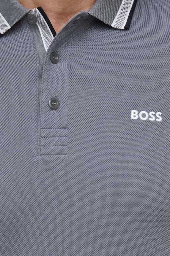 BOSS Green polo męskie bawełniane Paddy szary 50469055