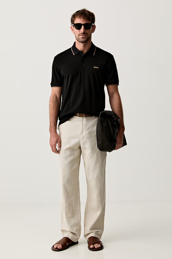 BOSS Green polo męskie bawełniane Paddy 50469055 czarny AA00