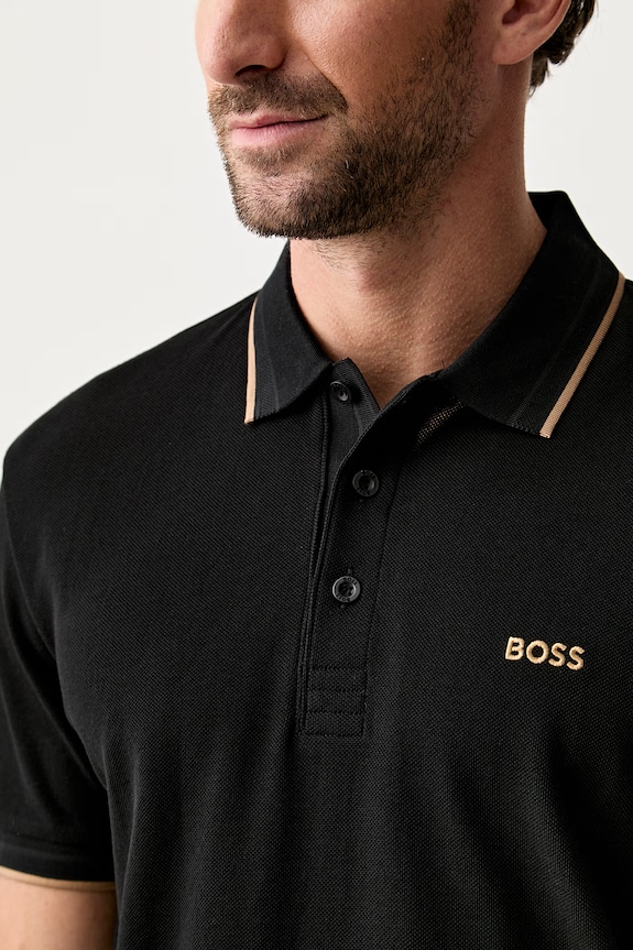 BOSS Green polo męskie bawełniane Paddy 50469055 czarny