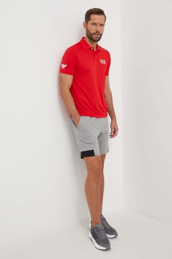 Поло EA7 Emporio Armani 8NPF23.PJEMZ красный SS26