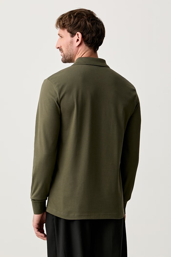 Odzież BOSS Orange longsleeve męski bawełniany z elastanem Passerby 50507704 zielony