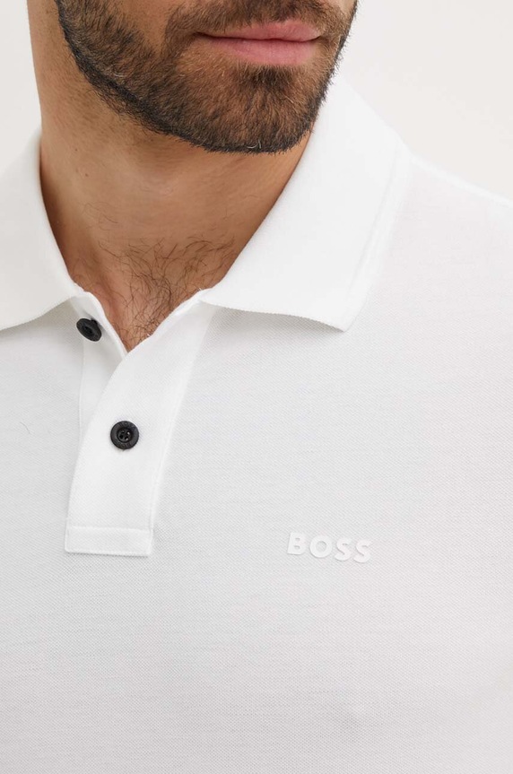 BOSS Orange férfi pamut póló Prime fehér 50507813
