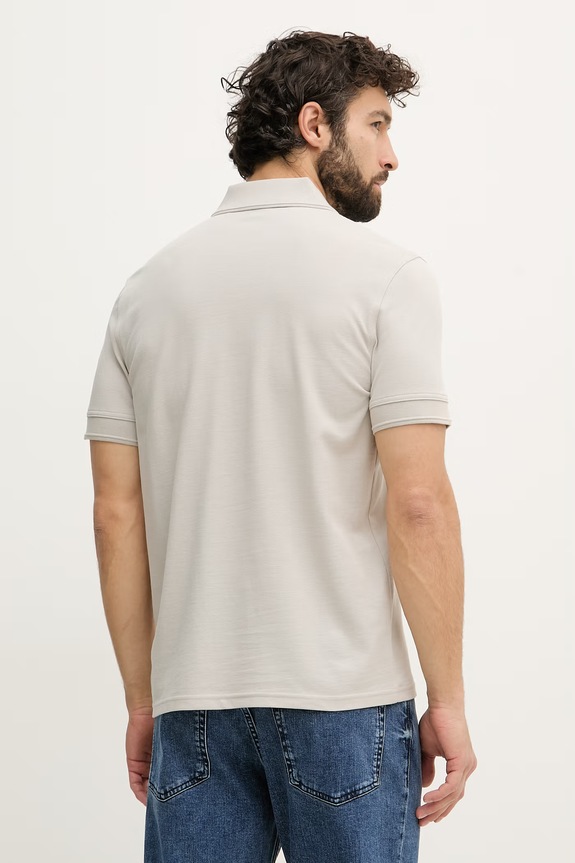 Odzież BOSS Orange polo męskie bawełniane Prime 50507813 szary