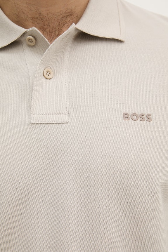BOSS Orange polo męskie bawełniane Prime 50507813 szary