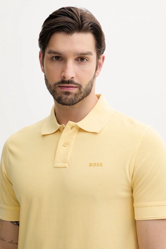 Oblečenie BOSS Orange polo tričko pánske bavlnené Prime 50507813 žltá