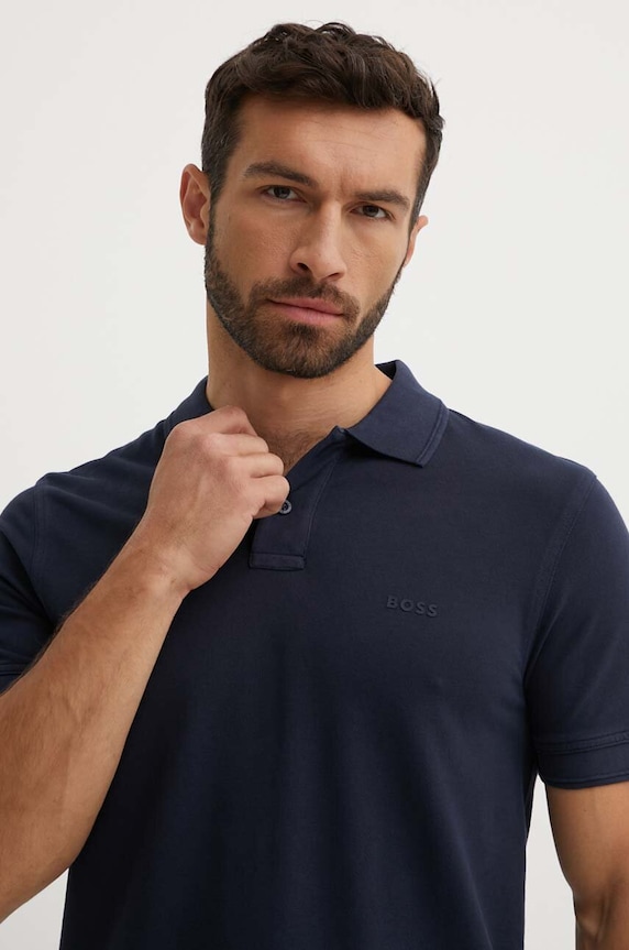 Oblečenie BOSS Orange polo tričko pánske bavlnené Prime 50507813 tmavomodrá