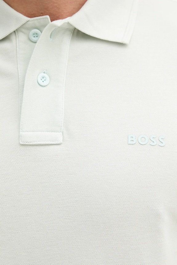 BOSS Orange polo de bărbați din bumbac Prime turcoaz 50507813