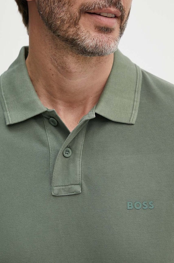 BOSS Orange polo męskie bawełniane Prime zielony 50507813