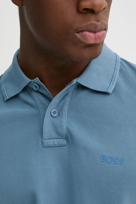 BOSS Orange polo męskie bawełniane Prime 50507813 niebieski