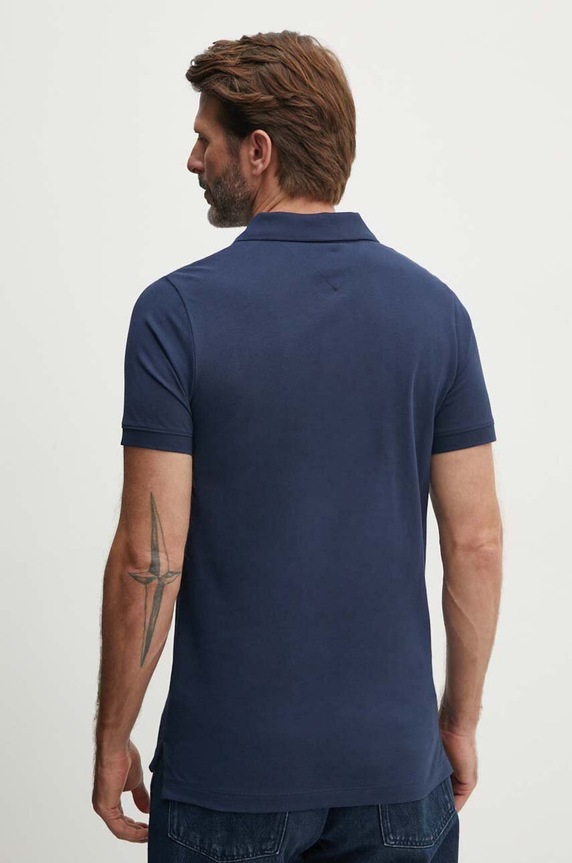 Ρούχα Βαμβακερό μπλουζάκι πόλο Tommy Jeans DM0DM15370 σκούρο μπλε