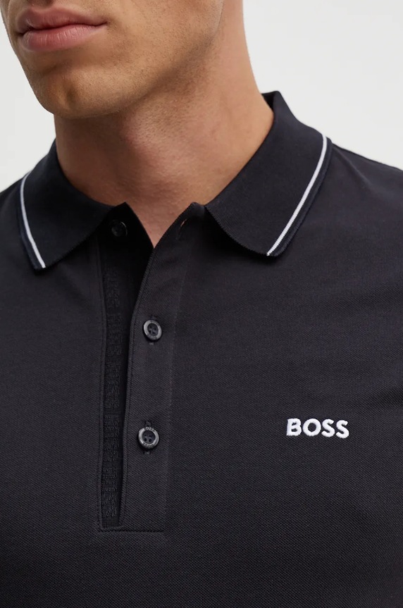 Boss Green pamut póló 50506195 sötétkék
