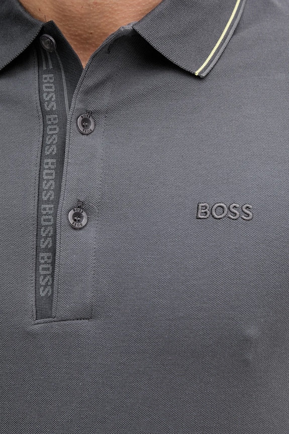 Bavlnené polo tričko BOSS Green Paule 4 sivá 50506195