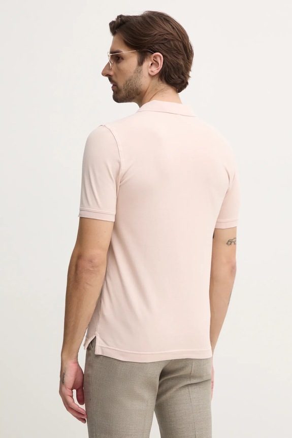 Oblečenie United Colors of Benetton polo tričko pánske bavlnené s elastanom 3WG9U301Z ružová