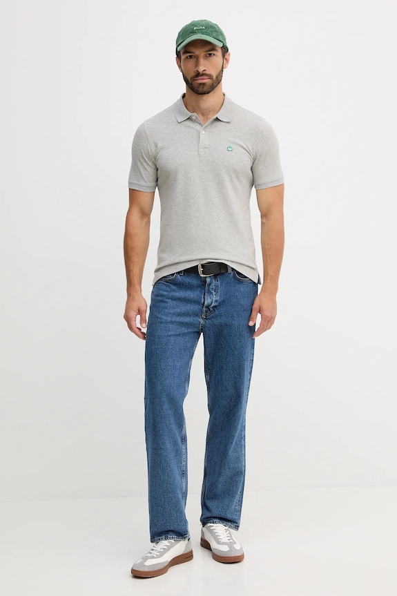 United Colors of Benetton polo bărbătesc din bumbac cu elastan 3WG9U301Z gri AA00