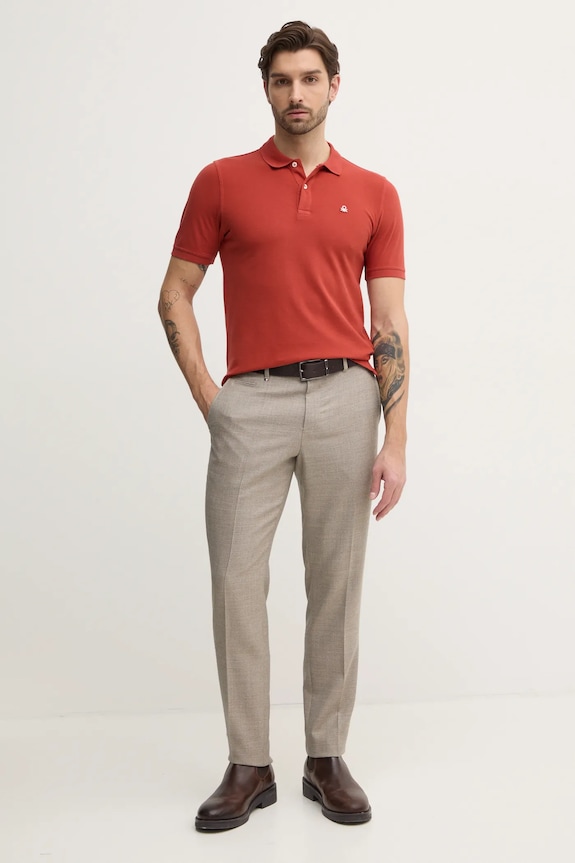 United Colors of Benetton polo bărbătesc din bumbac cu elastan 3WG9U301Z portocaliu AA00