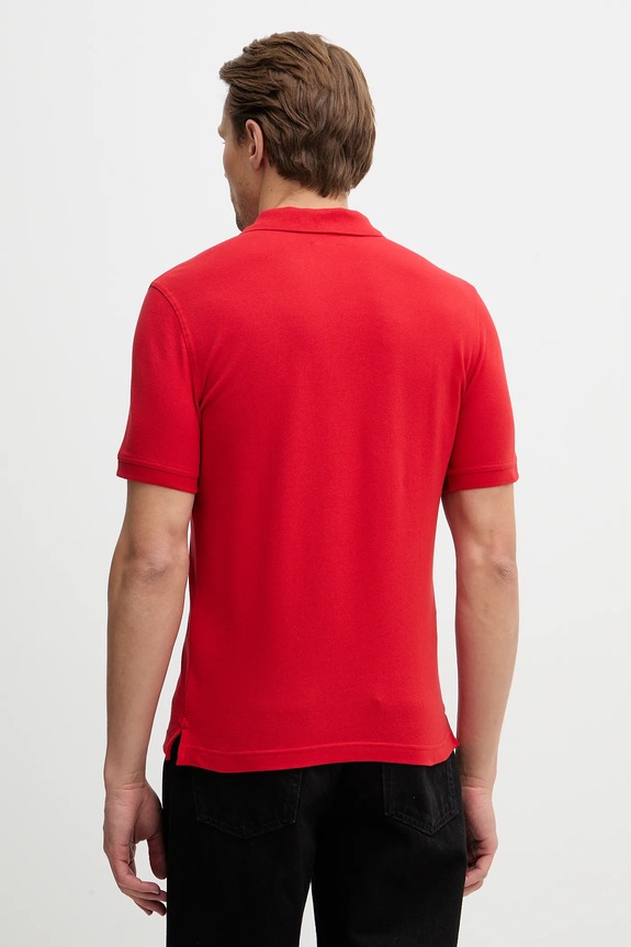 Odzież United Colors of Benetton polo męskie bawełniane z elastanem 3WG9U301Z czerwony