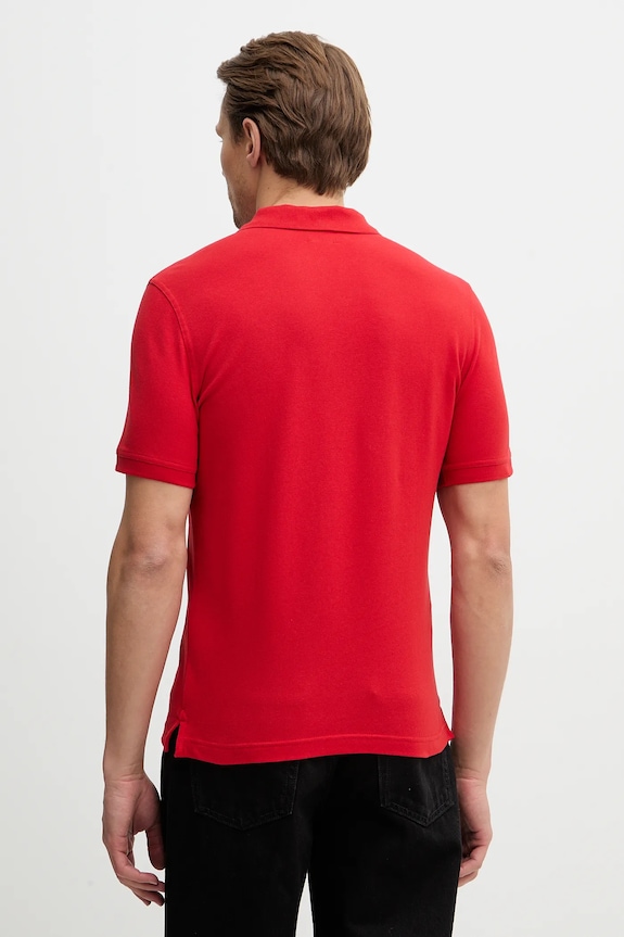 Odzież United Colors of Benetton polo męskie bawełniane z elastanem 3WG9U301Z czerwony