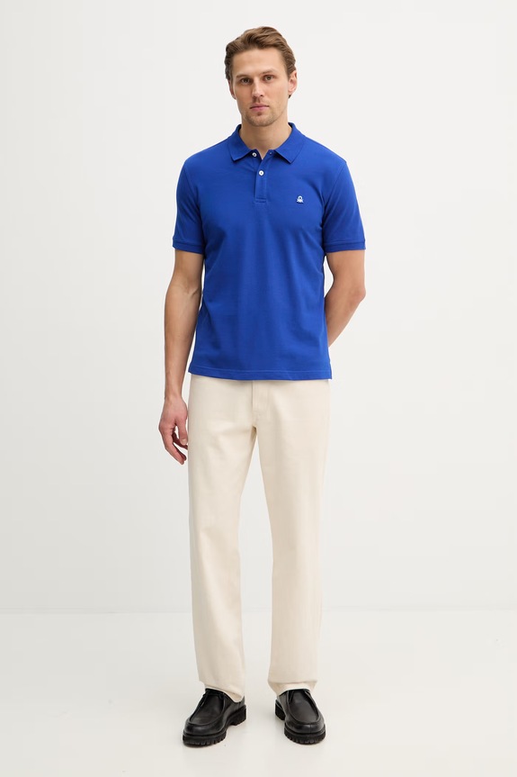 United Colors of Benetton polo bărbați din bumbac cu elastan 3WG9U301Z violet AA00