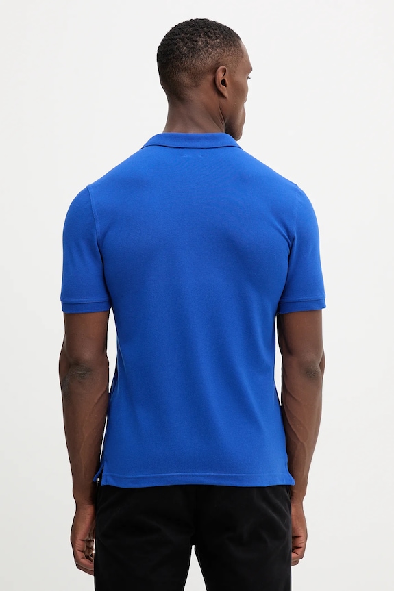 Odzież United Colors of Benetton polo męskie bawełniane z elastanem 3WG9U301Z niebieski