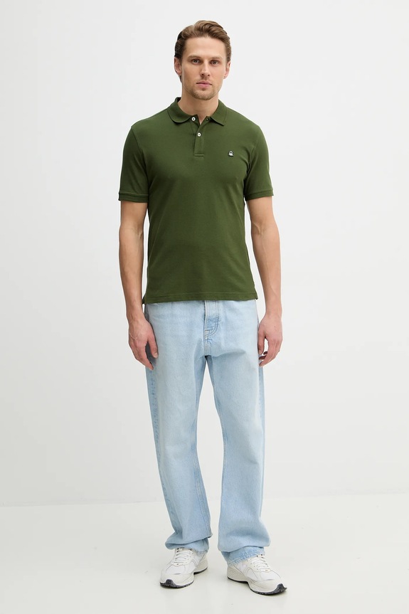 United Colors of Benetton polo bărbați bumbac cu elastan 3WG9U301Z verde AA00