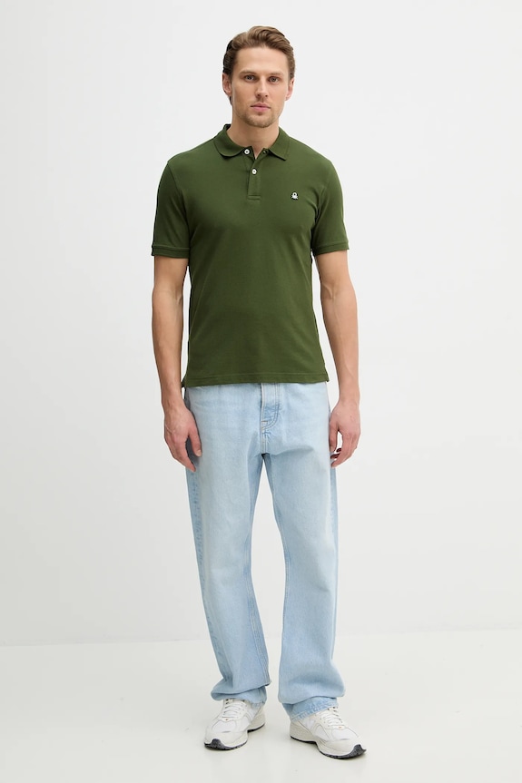 United Colors of Benetton polo bărbați bumbac cu elastan 3WG9U301Z verde AA00