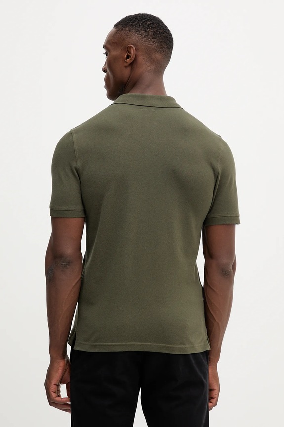 Îmbrăcăminte United Colors of Benetton polo bărbați bumbac cu elastan 3WG9U301Z verde