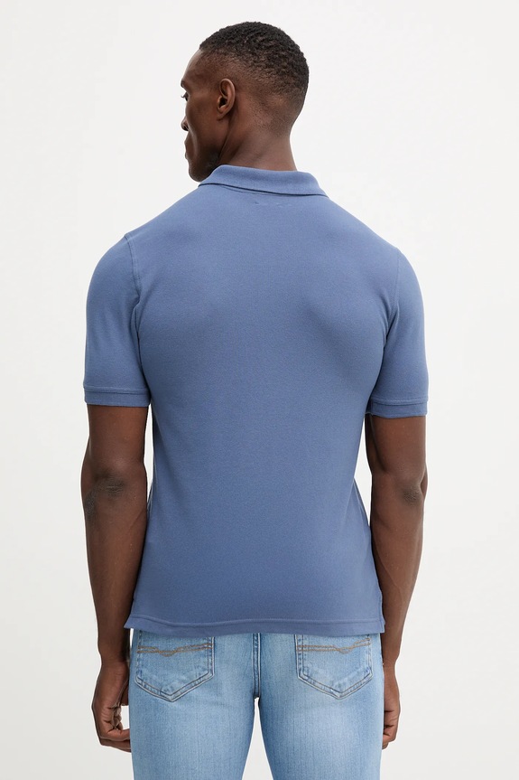 Odzież United Colors of Benetton polo męskie bawełniane z elastanem 3WG9U301Z niebieski