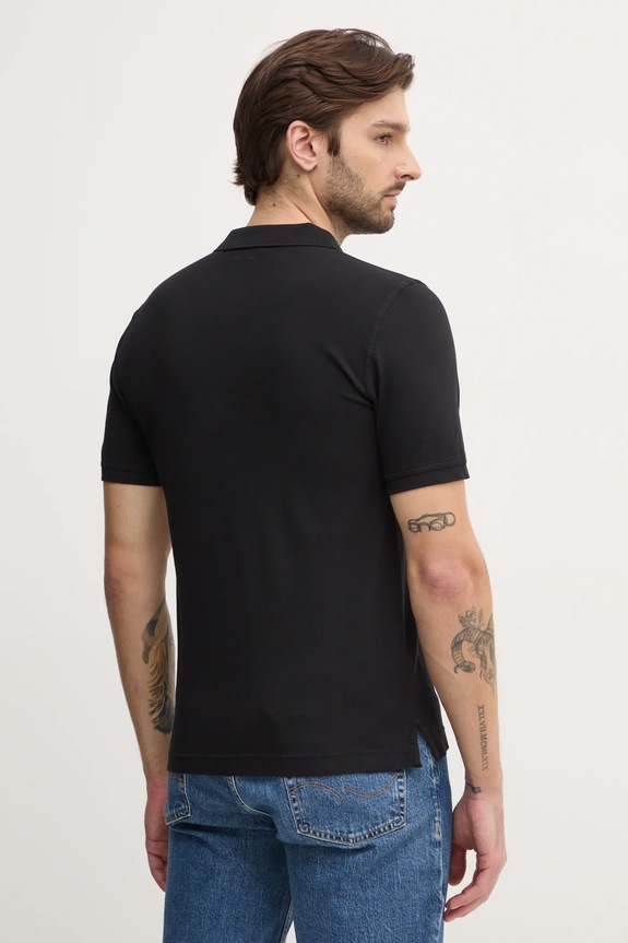Odzież United Colors of Benetton polo męskie bawełniane z elastanem 3WG9U301Z czarny