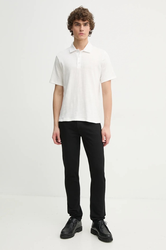 Βαμβακερό μπλουζάκι πόλο Rag & Bone MBC23FT012CA12 λευκό AA00