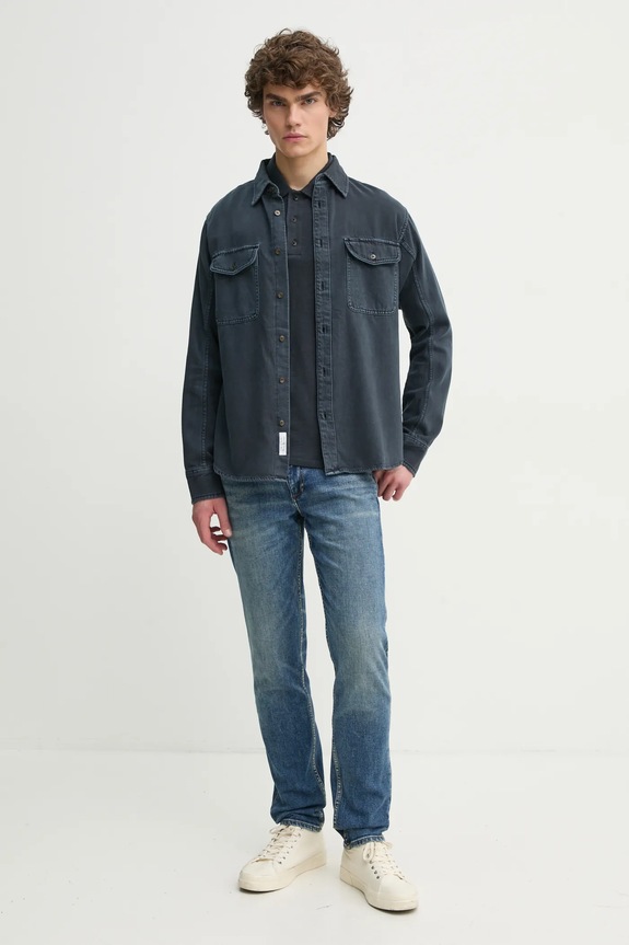 Rag & Bone pamut póló MBC23FT012CA12 sötétkék AA00