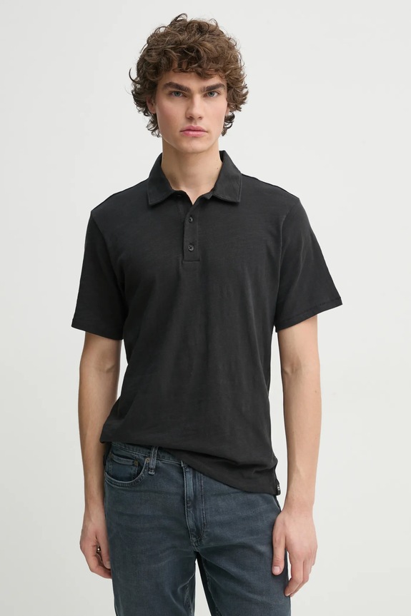 Rag & Bone polo bawełniane bawełna czarny MBC23FT012CA12