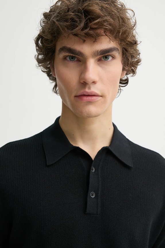 Polo majica Rag & Bone crna MBS22S018KI18