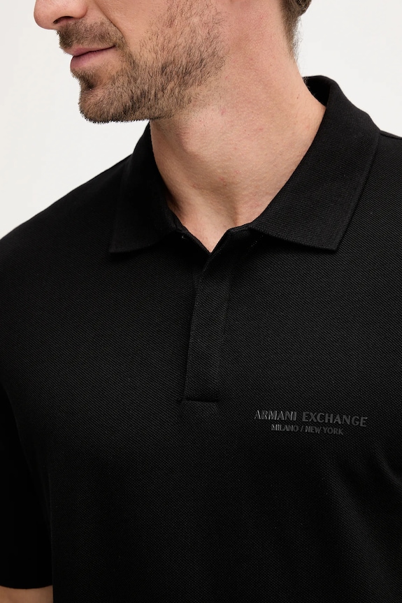 Бавовняне поло Armani Exchange чорний XM001286.AF10366.NOS