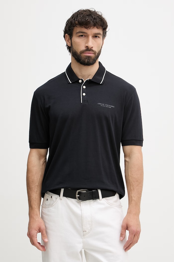 Armani Exchange polo bărbătesc cu bumbac bleumarin XM001557.AF10363.NOS
