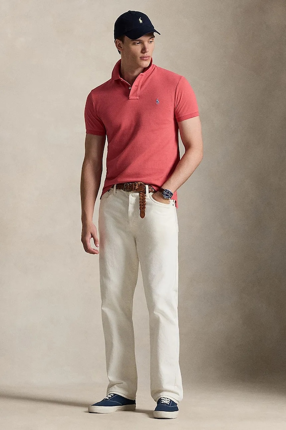 Ρούχα Βαμβακερό μπλουζάκι πόλο Polo Ralph Lauren 710536856. ροζ