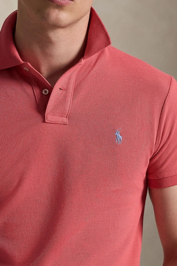 Βαμβακερό μπλουζάκι πόλο Polo Ralph Lauren ροζ 710536856.