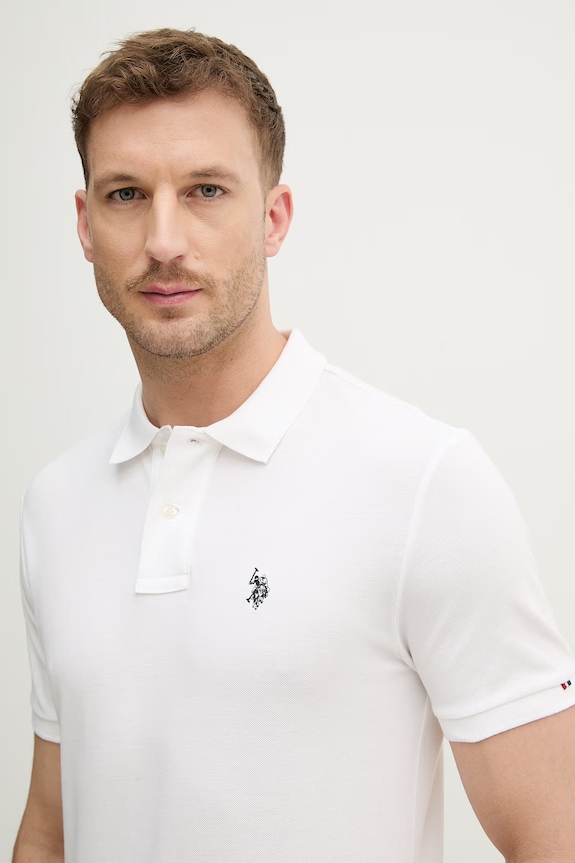 Pamučna polo majica U.S. Polo Assn. DHM PIQUE bijela MUP3312