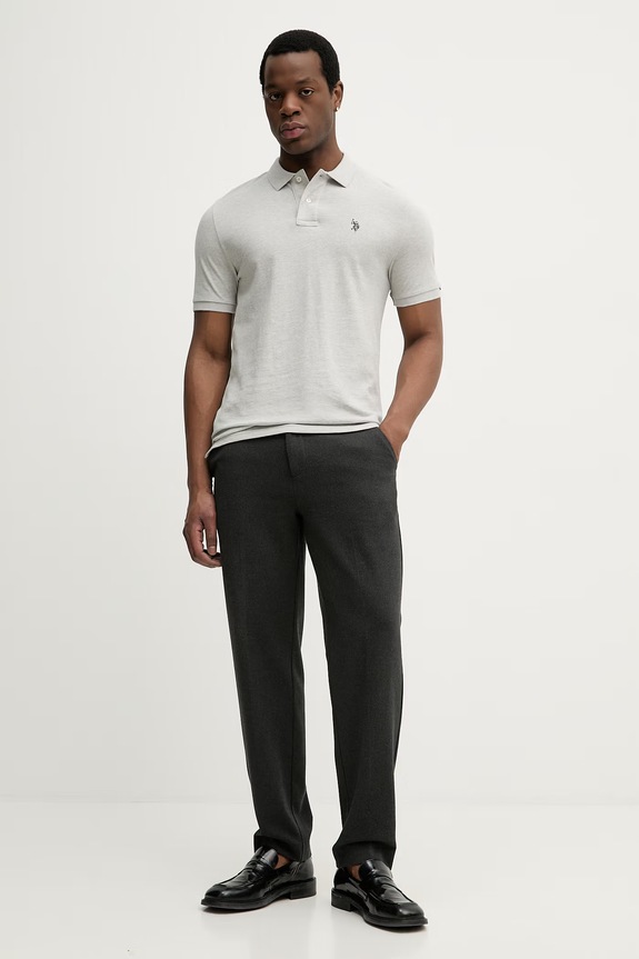 Pamučna polo majica U.S. Polo Assn. DHM PIQUE MUP3312 siva AA00
