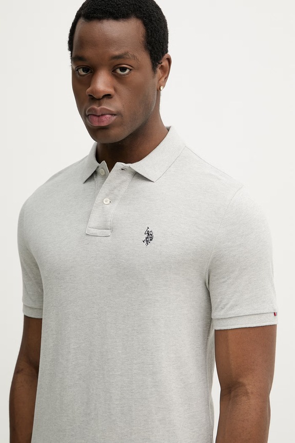 Pamučna polo majica U.S. Polo Assn. DHM PIQUE siva MUP3312