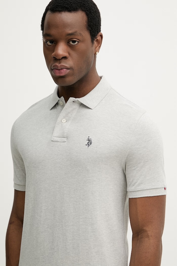 Pamučna polo majica U.S. Polo Assn. DHM PIQUE siva MUP3312