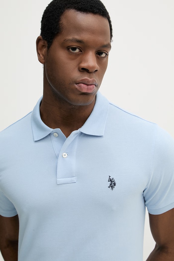 Pamučna polo majica U.S. Polo Assn. DHM PIQUE plava MUP3312