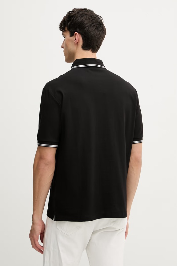 Oblečenie Armani Exchange polo tričko pánske bavlnené s elastanom XM001287.AF17321.NOS čierna