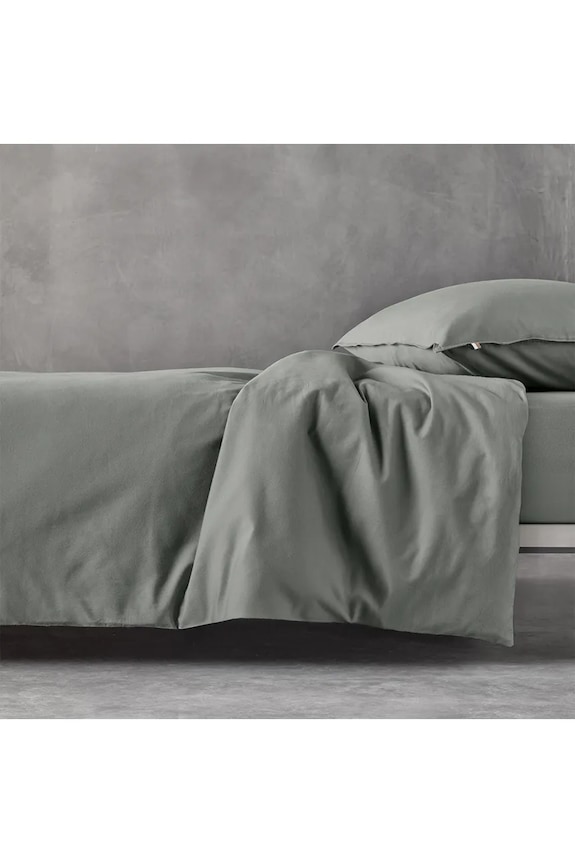Вітальня та спальня Бавовняне простирадло з резинкою BOSS BEBOSS Khaki 140 x 200 cm 1058807 зелений