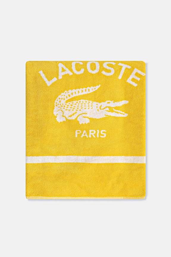 Bavlněný plážový ručník Lacoste LORIGINE Jaune 90 x 160 cm 1047044 žlutá AA00