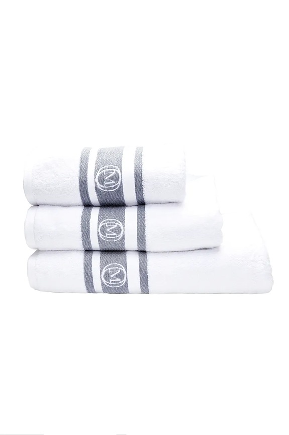 Baie Officine Monogram prosop mare de bumbac Monogram Line 50 x 100 cm MLHAND02 gri