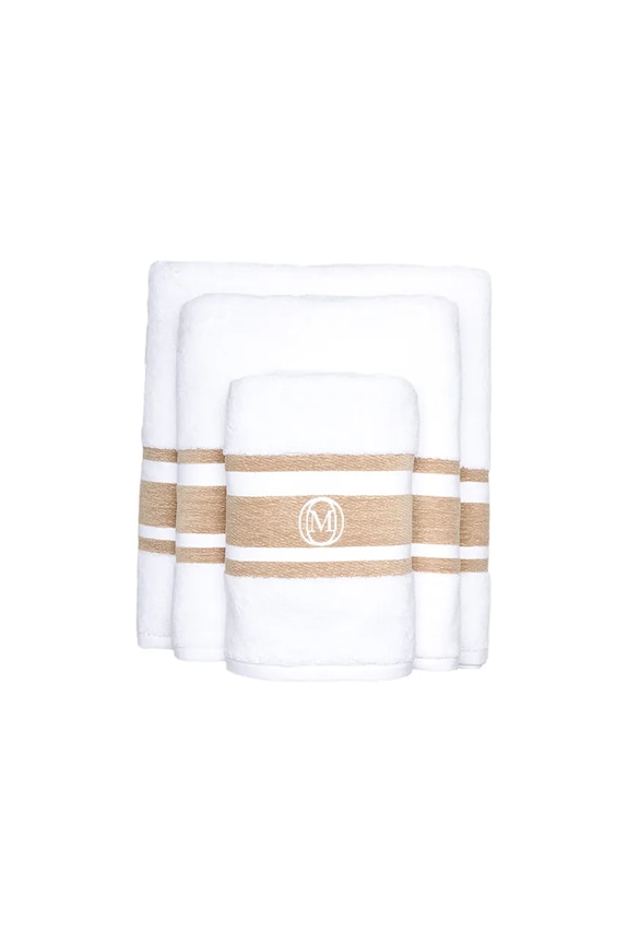Baie Officine Monogram prosop mediu din bumbac Monogram Linea 70 x 140 cm MLBATH03 bej